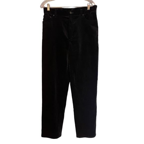 Ralph Lauren Jeans Co.  Women Black Velvet Cotton Boot Cut Pants size 12 - Picture 1 of 5